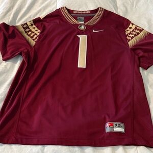 Nike 2xl Florida State Seminoles Garnett and Gold Football Jersey